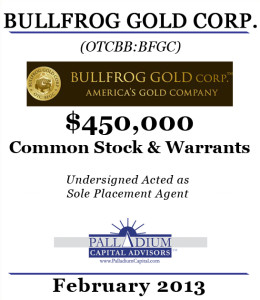 Bullfrog Gold feb 2013