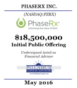 PhaseRx Tombstone (IPO)